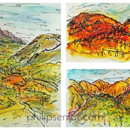 Contemporary art. Australian landscape art by Australian painter and expressionist artist Philip Senior